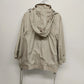Eddie Bauer Women’s Jacket XXL Beige Hooded Zip Front 3/4 Sleeve Lightweight