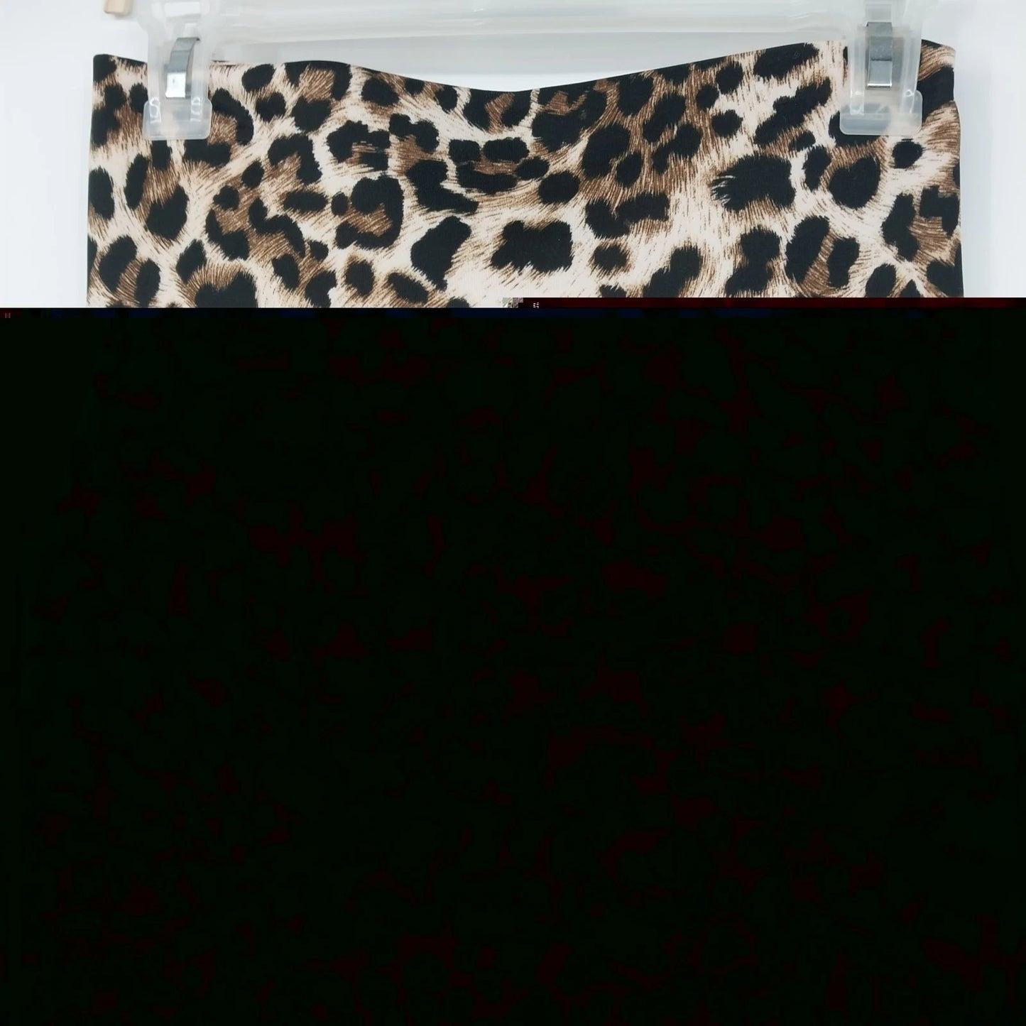 La Scala Leopard Print Pencil Skirt Womens Large High Waist Midi