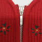 Hammerschmid Womens Red Cotton Knit Quarter Zip Short Sleeve Collared Top Size L