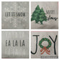 4 Pc Christmas Pillow Covers Set 18x18 Holiday Cushion Decor Festive
