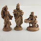 3 Atlantic Mold Ceramic Nativity Figurines Brown Glaze Wisemen & Beggar