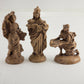3 Atlantic Mold Ceramic Nativity Figurines Brown Glaze Wisemen & Beggar