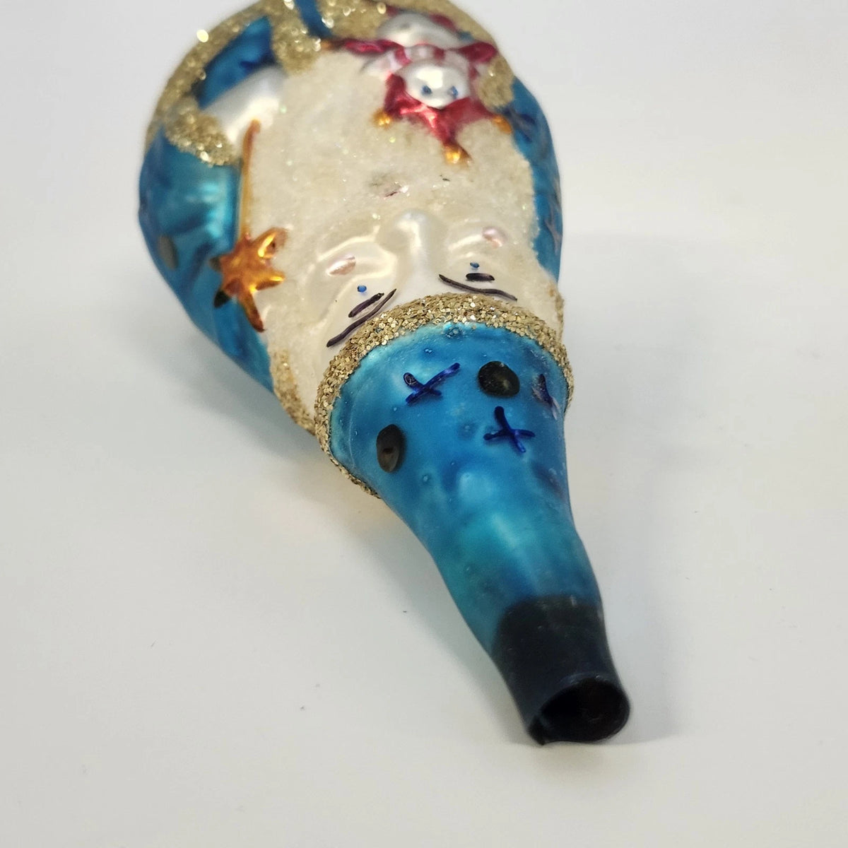 Northlight Blue Santa Snowman Glass Christmas Ornament 4.75" Holiday Decor