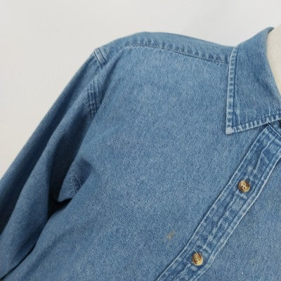 Cambridge Dry Goods Women’s Denim Shirt Size Large Long Sleeve Button Up Blue