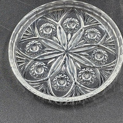 Irena Polish 24% Lead Crystal Plate 6" Diameter Vintage Elegant Clear Glass Dish