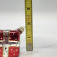 Czech Glass Christmas Present Gift Box Ornament Red Hand Painted 1.75" Vintage