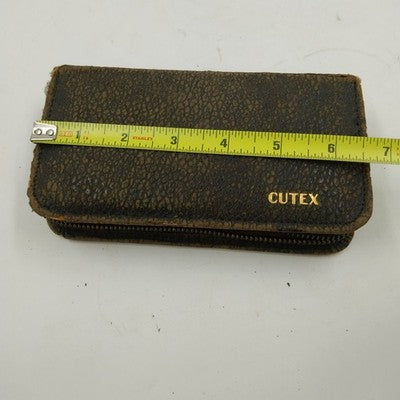Cutex WW-II Men's Travel Grooming Zippered Leather Case Box Open Inside