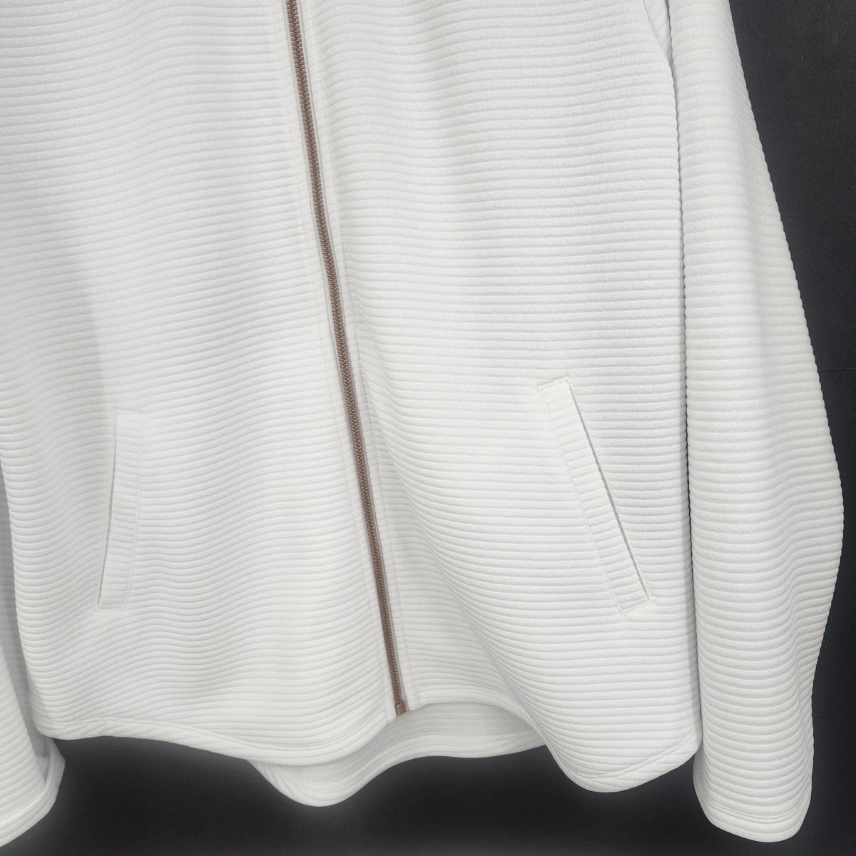 Skechers Go Walk Everywhere Women's Large White Full Zip Jacket 27" Mock Neck