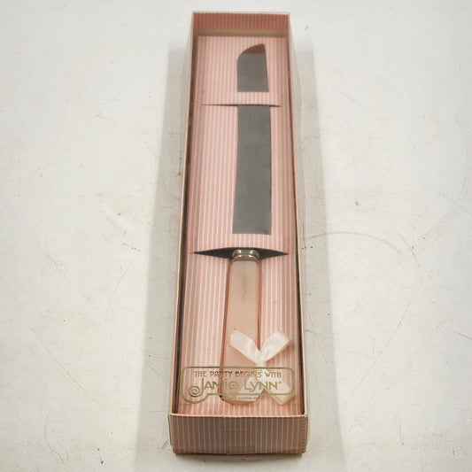 Jamie Lynn Wedding Cake Knife Server 12" 4 Pink Handle Stainless Sheffield Bride