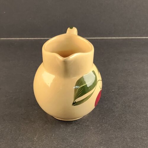 Watt Pottery Small Apple Pitcher Hand Painted w Handle and Spout Vintage 12 Oz