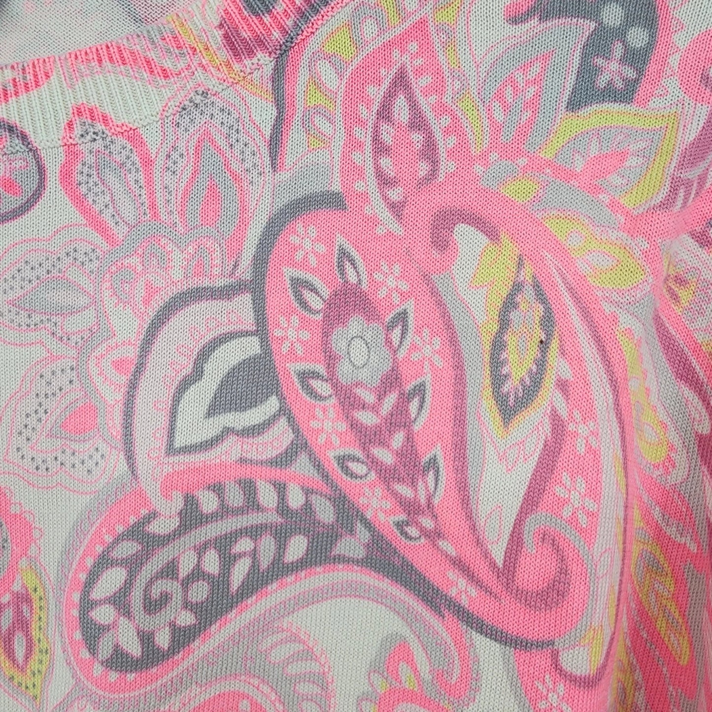 Talbots Petites Pink Paisley Cotton Pullover Shirt Long Sleeve Medium Petite