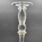 Large Hand Blown Art Candlesticks Holder Crystal Clear Glass Footed VTG 14"x4.5"