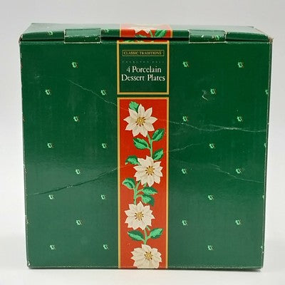 Charlton Hall Classic Tradition Christmas Plates Set of 4 Salad/Dessert China