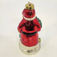 Large Hand Painted Blown Glass Santa Claus Christmas Tree Hanging Ornament 7"