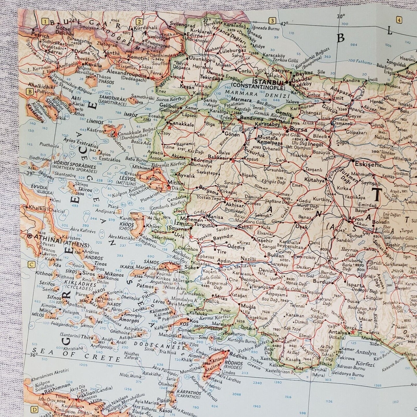 Lands of the Eastern Mediterranean Map National Geographic January 1959