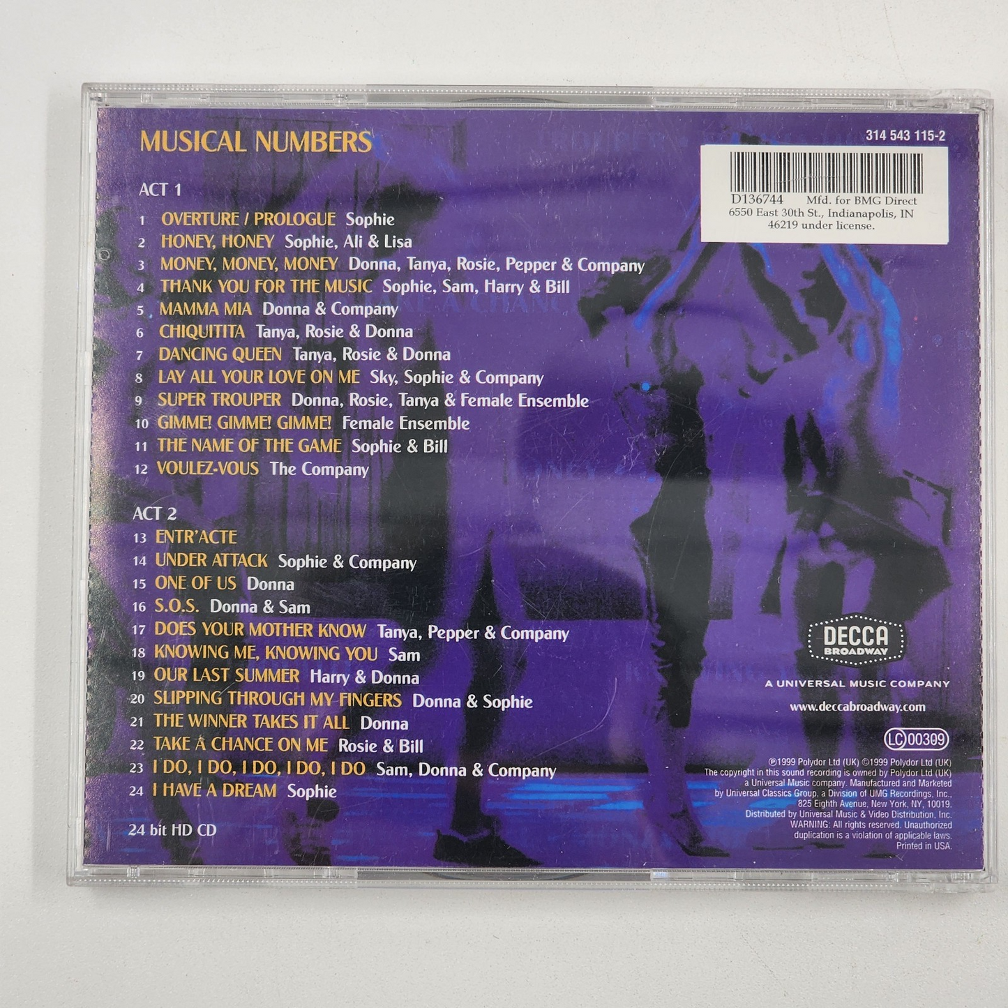4 Movie Soundtrack CDs What Women Want Runaway Bride Notting Hill Mamma Mia