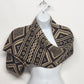 Geometric Tribal Infinity Scarf Brown Cream Acrylic Knit Neck Warmer 12x30" Vtg