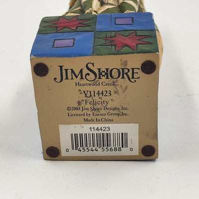 Jim Shore Heartwood Creek Felicity Cat Figurine Patchwork Quilt 6.5" China