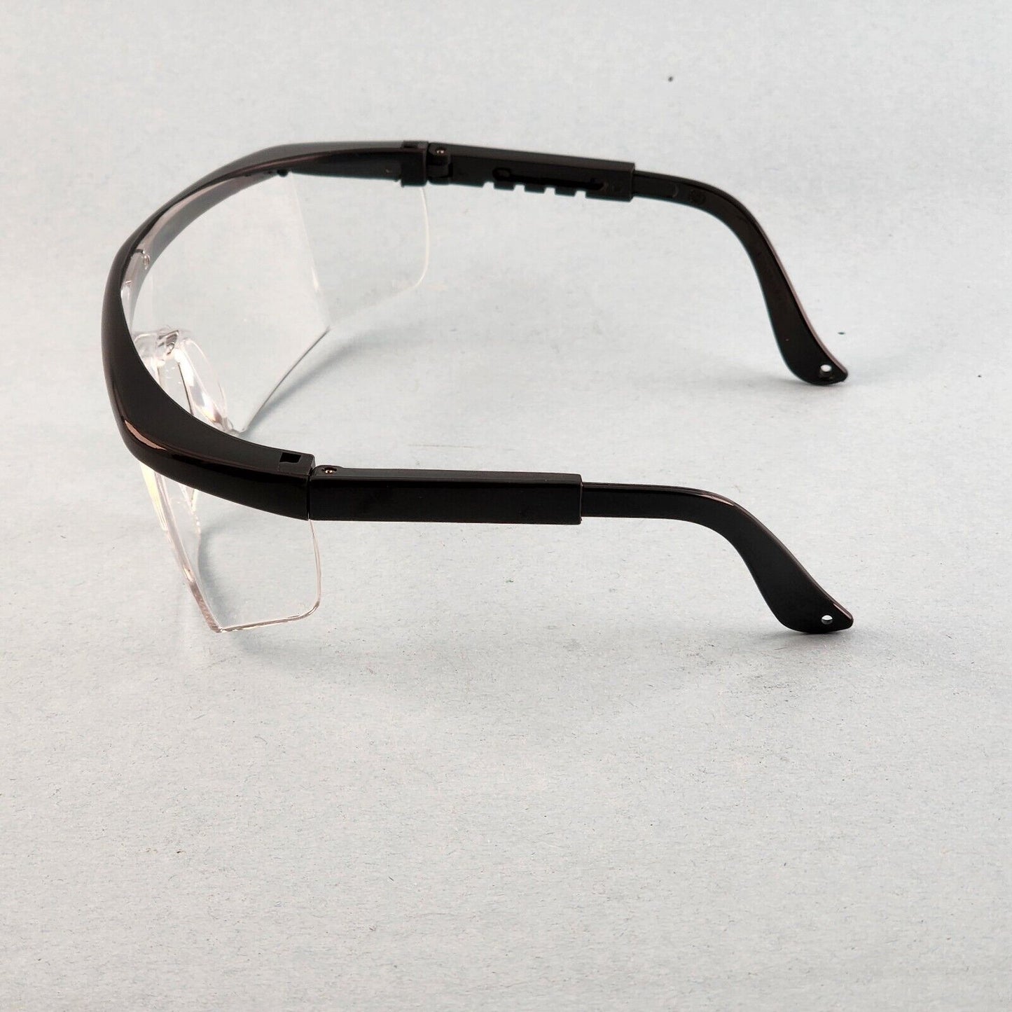 ERB Sting Ray Safety Glasses Half Frame Telescoping Temples UV Protection Z87.1+ (Black, Clear & Anti Fog)