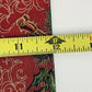 Red Table Runner Scrolled Ends White Tassels 70” x 12” Gold Motif Christmas Drum