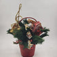 Pine Basket Christmas Centerpiece 15" Pinecone Greenery w Gifts & Music Symbols