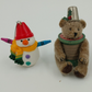 2 Hallmark Keepsake 2003 Christmas Ornaments THREADBEAR & Rainbow Snowman Vtg