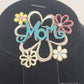 Silver Tone MOM Brooch Multicolor Enamel Flowers with Rhinestones 1.5" x 1.5"