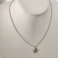 Silver Tone Tropical Necklace Steel Chain with Starfish Pendant Ocean Motif 10"