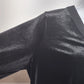 Ann Taylor Women's M Petite Blouse Black Velvet V Neck Long Sleeve Top Stretch