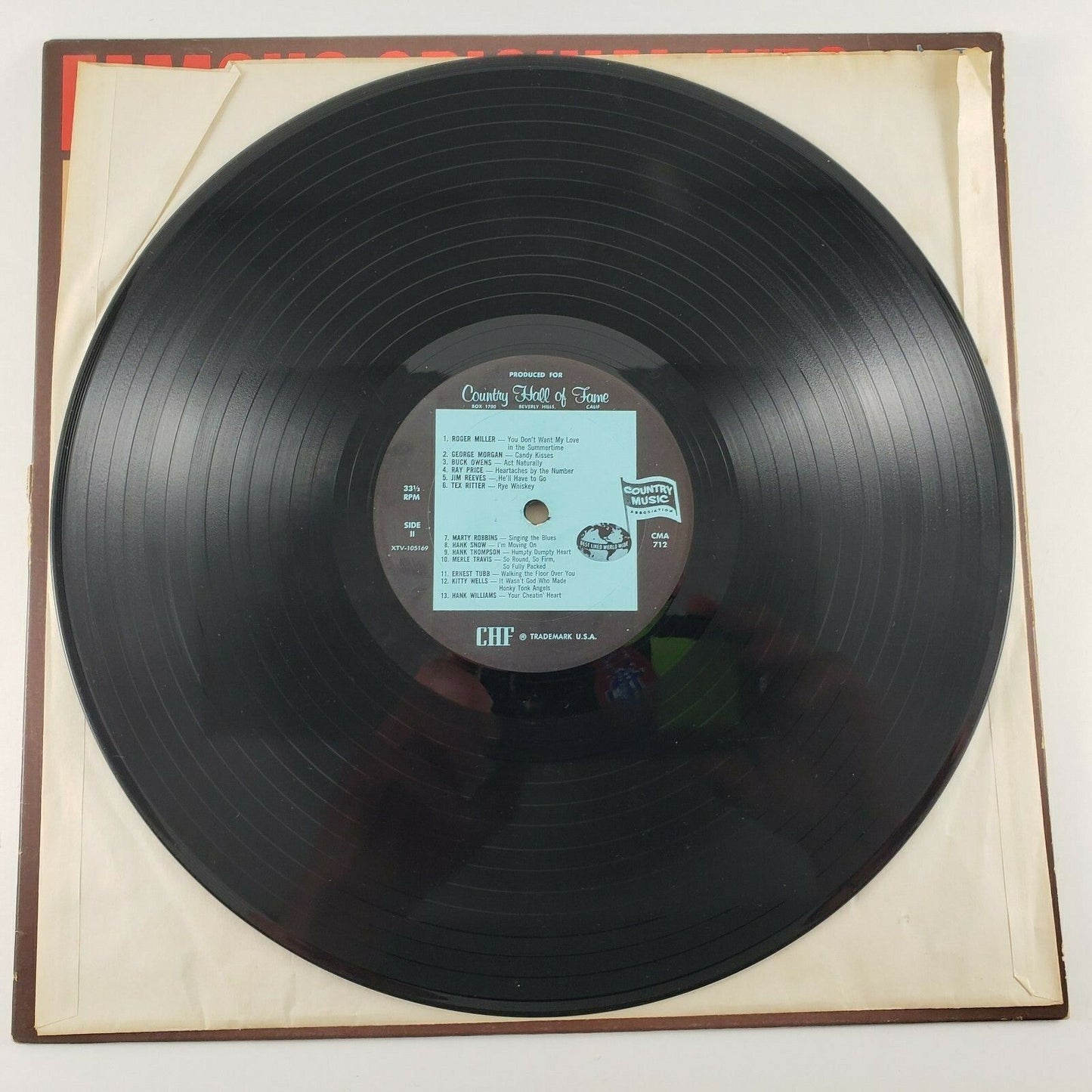 Famous Original Hits by 25 Great Country Music Artists Record Album CMA-712 1965