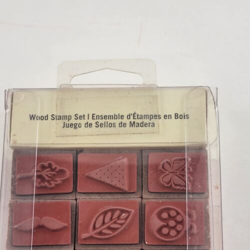 27 Piece Rubber Stamp Set Wood Mounted Recollections Necessities Vintage NWT