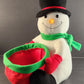 Stuffed Snowman Plush 12" with Scarf & Gift Bag Christmas Holiday Decoration Vtg