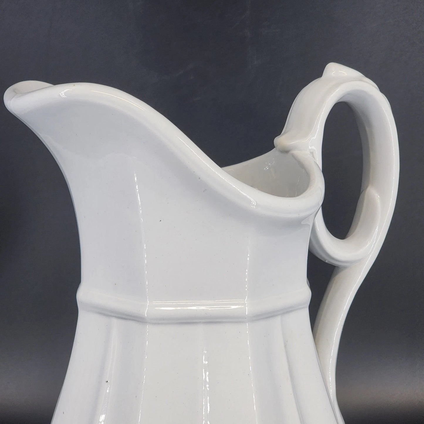 Antique Davenport White Ironstone Water Pitcher Staffordshire