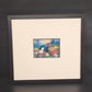 Asian Lady in Flower Shop Art Print 7x5" White Matted Black Wood 20.5"x19" Frame