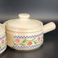 3 Trendition Hearts Delight Simmer Pots Ceramic Country Heart w Lids Crazed Vtg