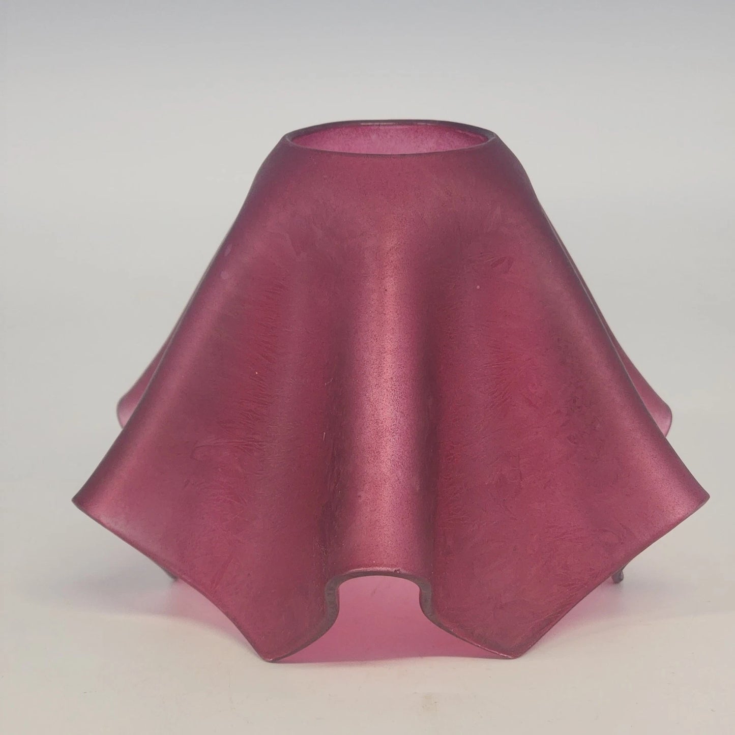 Partylite Cranberry Tiffany Lamp Shade ONLY Corroso Art Glass Handkerchief 4.5"