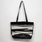 Mary Kay Clear Vinyl Tote Bag Black Patent Trim Large Shoulder Consultant Bag