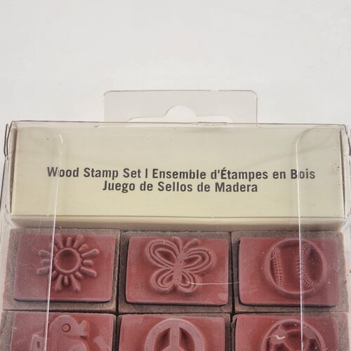 27 Piece Rubber Stamp Set Wood Mounted Recollections Necessities Vintage NWT