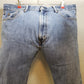 Levis 505 Blue Jeans Men's Regular Fit Straight Leg 38 x 30 Good Shape Repaired