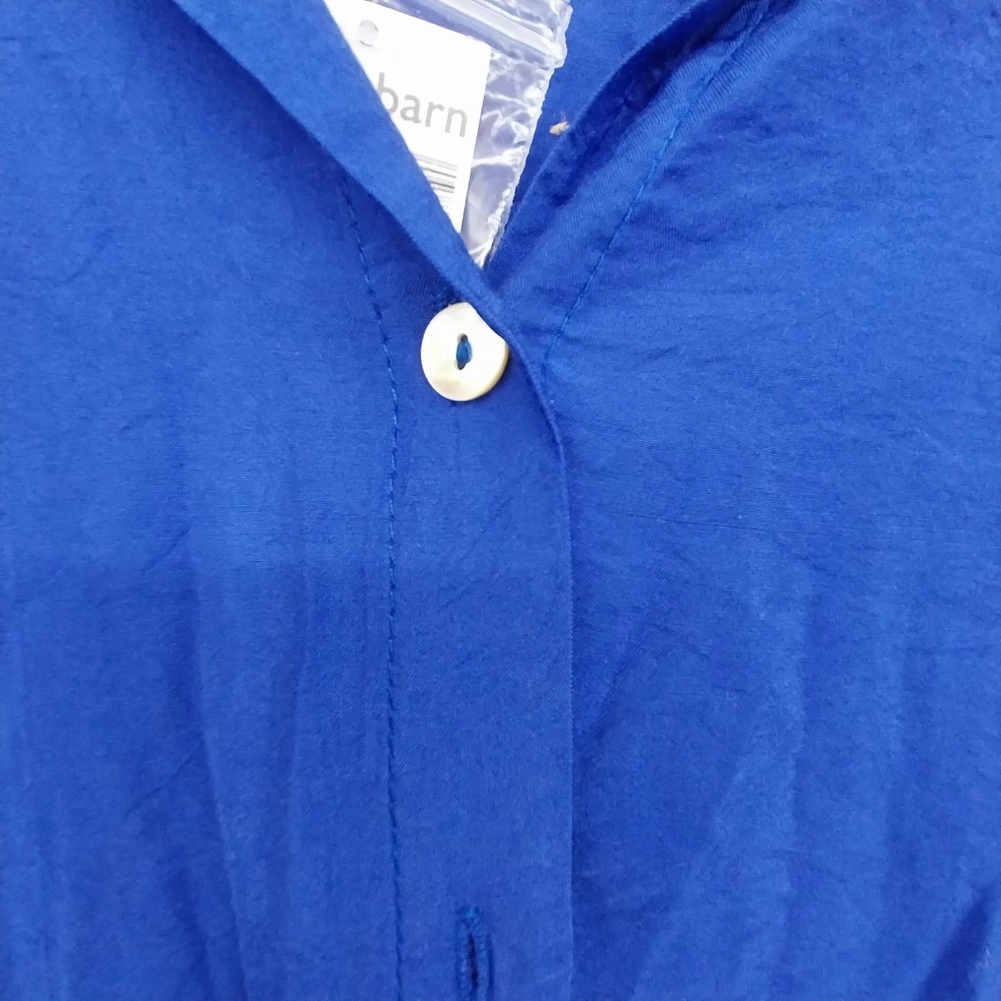 Roz & Ali Royal Blue Sleeveless Blouse Women 1X Collared Button Front China