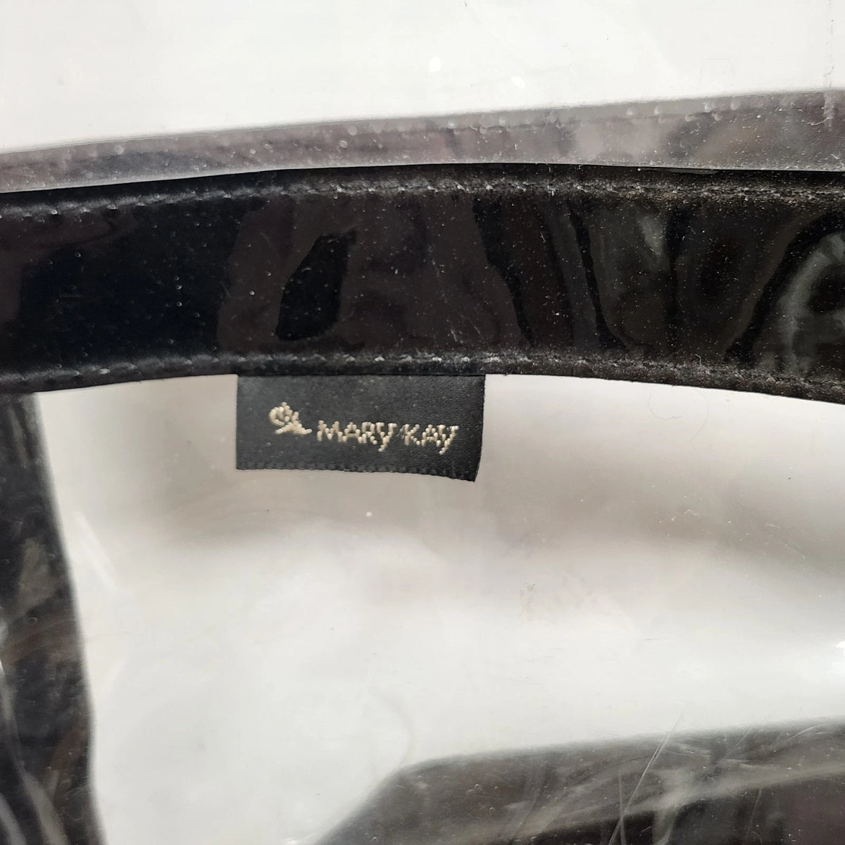 Mary Kay Clear Vinyl Tote Bag Black Patent Trim Large Shoulder Consultant Bag