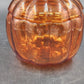 Orange Glass Pumpkin Shape Cookie Jar Candy Dish with Lid Anchor Hocking