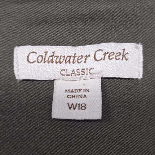 Coldwater Creek Classic Lightweight Jacket Olive Green W18 Open Front No Belt