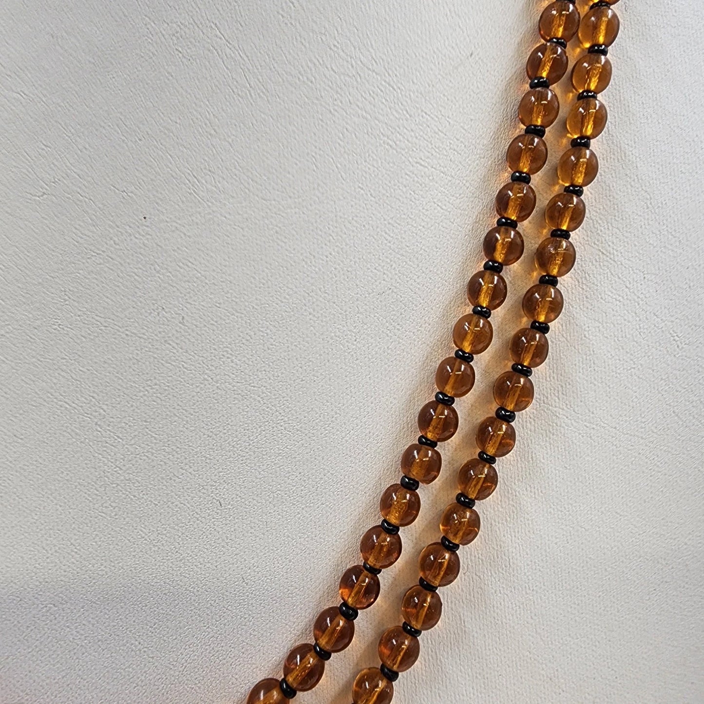 Lot of 3 Beaded Necklaces Jewelry Black Faceted Amber Glass Multicolor Boho Mix