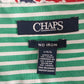 Chaps No Iron Green White Striped Button Front Shirt Women's L Red Paisley Cuffs