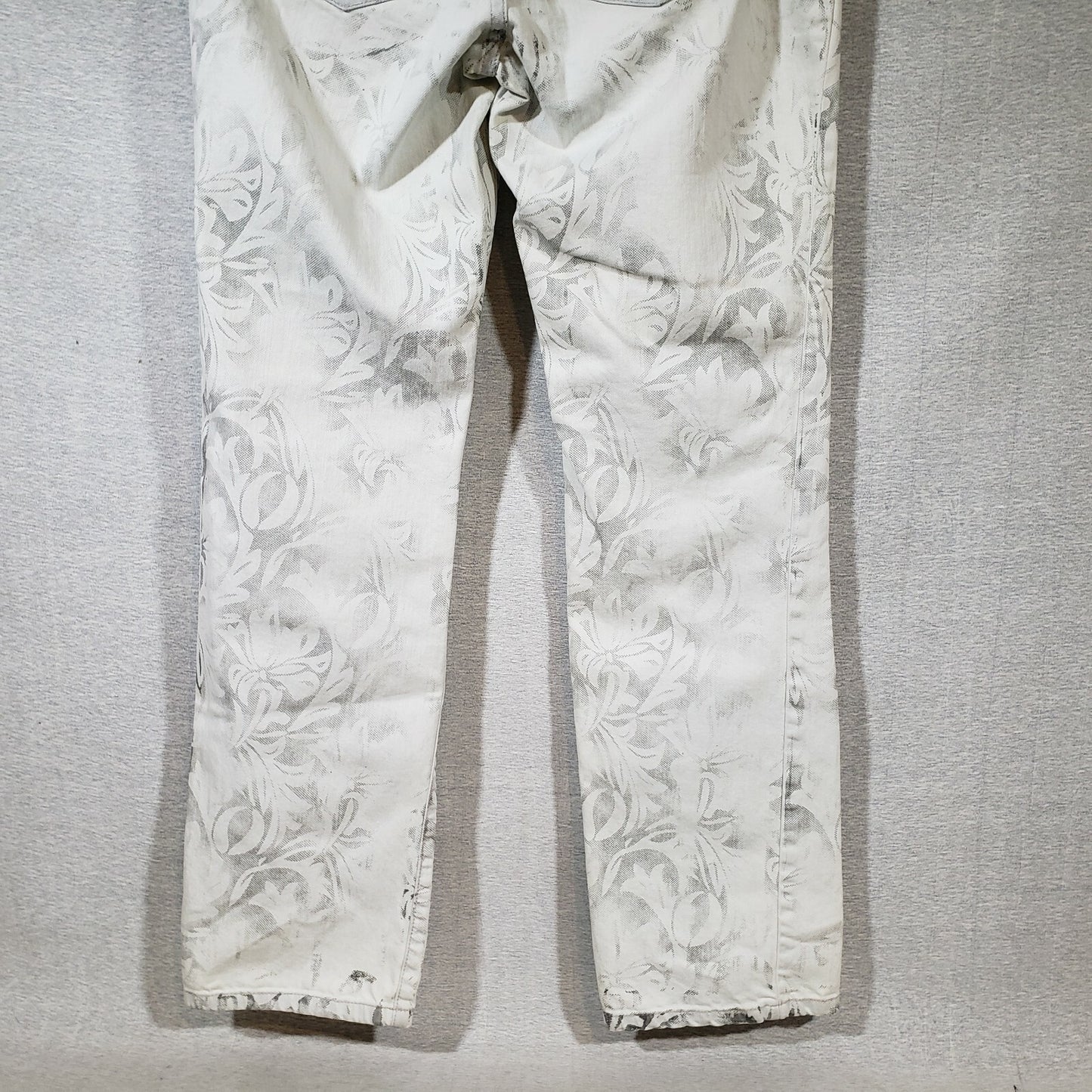 Soft Surroundings Sz 4 White Faded Floral Print Stretch Skinny Denim Jeans 30x32