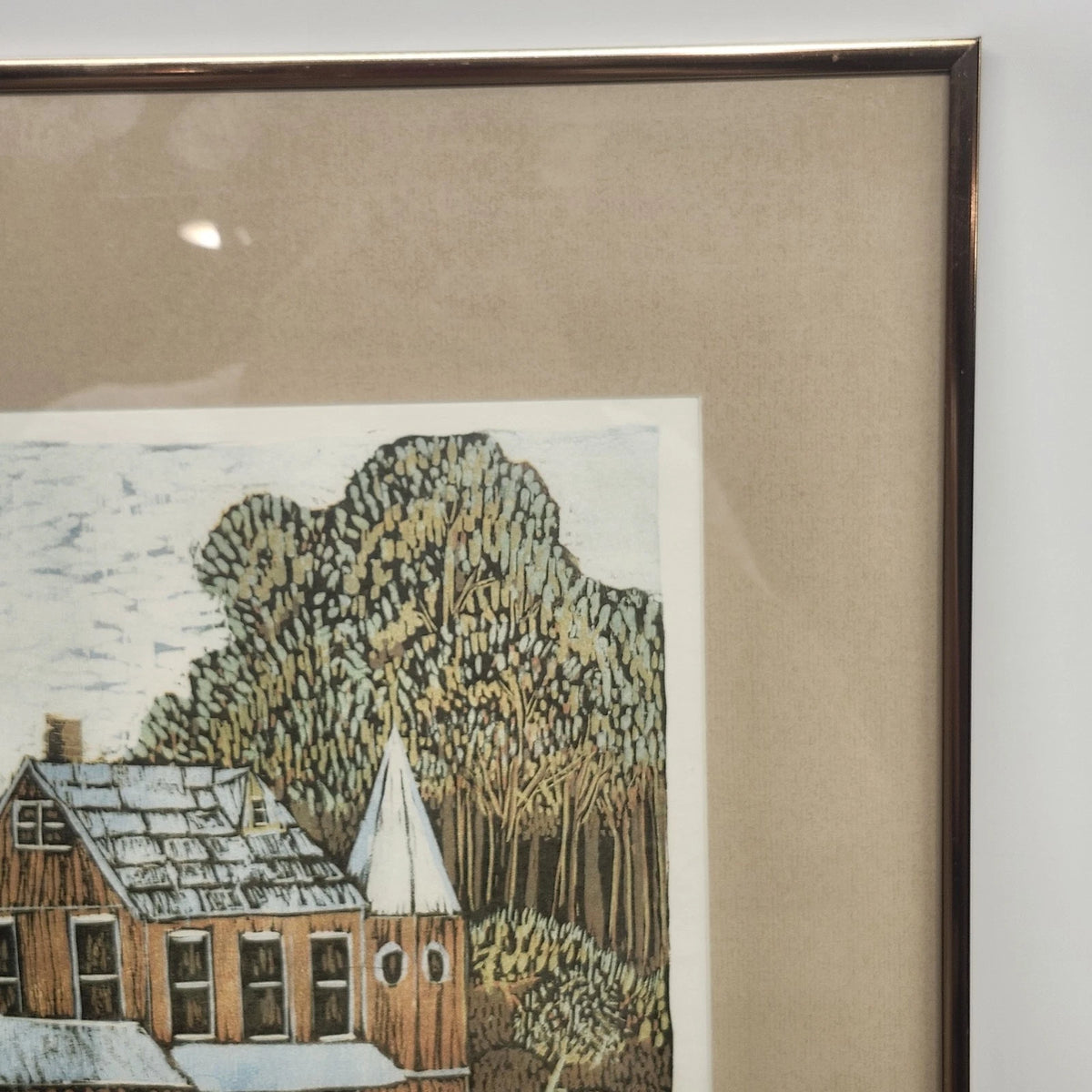 Elaine Wallace Castle House Framed Print Pastoral 27.5" Artist Proof Signed