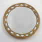 Gold Tone Round Pocket Mirror 2.75" Beaded Ornate Geometric Mosaic Star Design