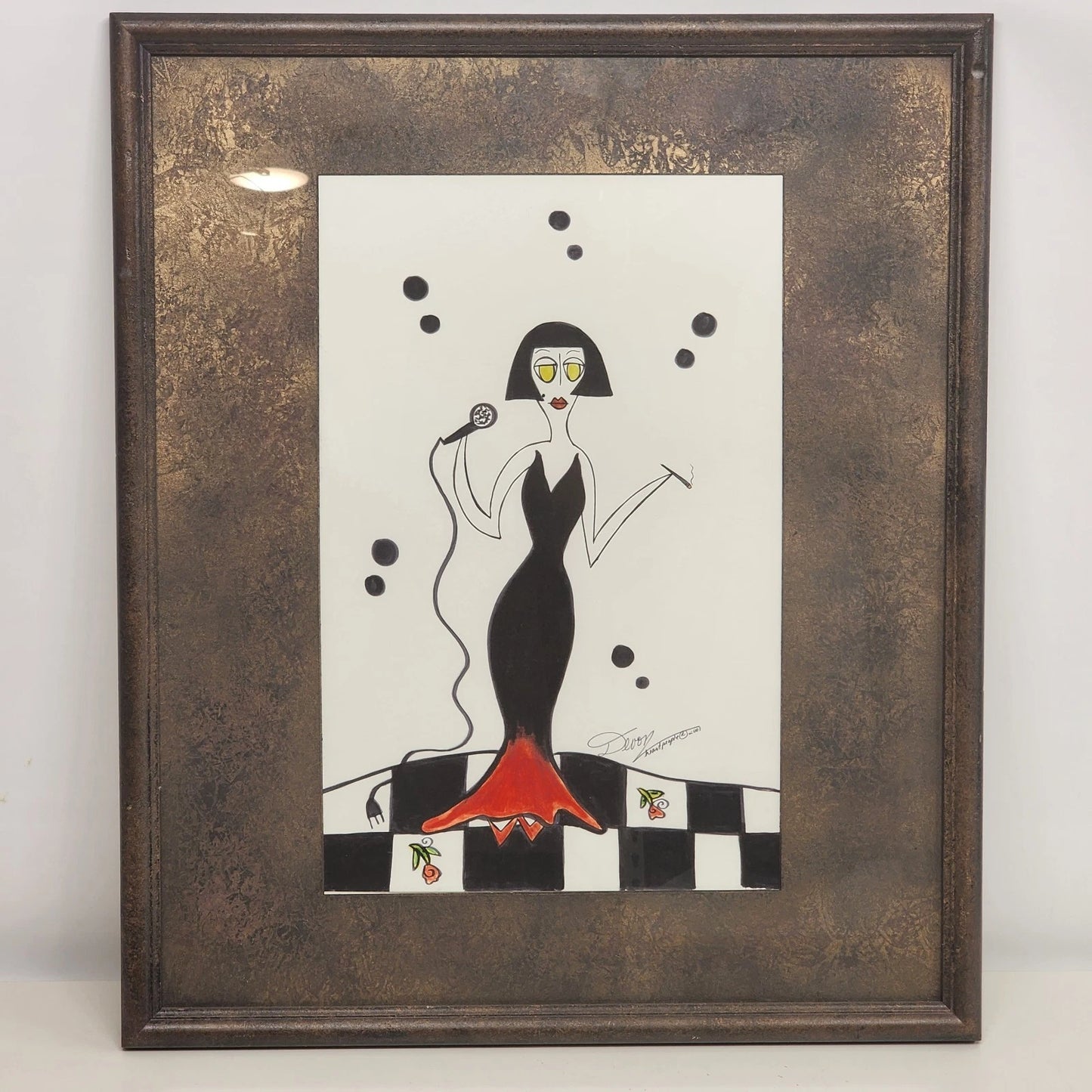 Heart People Stylized Illustration by Devon an Original Artwork Piece Framed