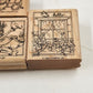 3 Wood Rubber Stamps Greeting Theme Bear Thank you Hello Stampin' Up! 1999